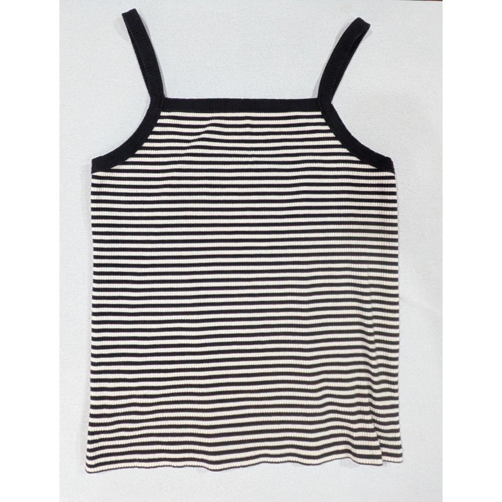 Old Navy Camisole Top Women XXL Black White Excellent Ribbed Striped Slim Fit